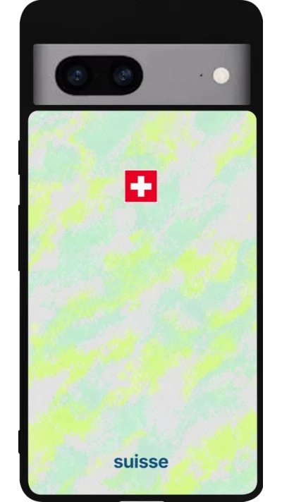 Google Pixel 7a Case Hülle - Silikon schwarz Schweiz Away 2026 personalisierbares Fussballtrikot