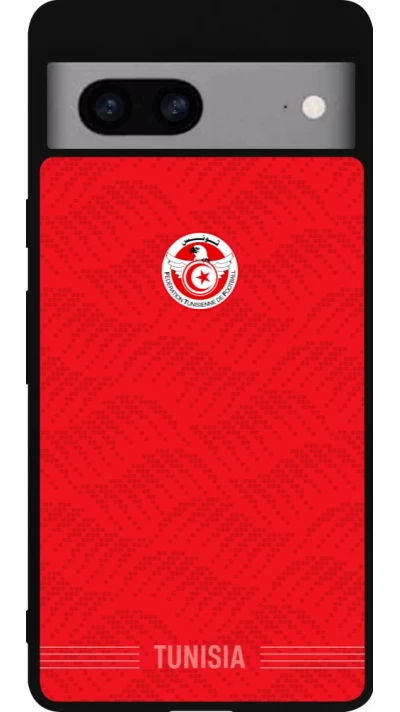 Google Pixel 7a Case Hülle - Silikon schwarz Tunesien 2026 personalisierbares Fussballtrikot