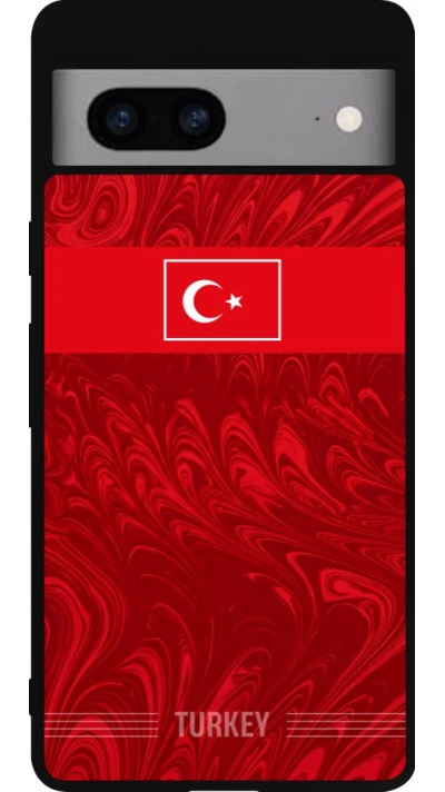 Google Pixel 7a Case Hülle - Silikon schwarz Türkei 2026 personalisierbares Fussballtrikot