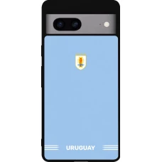Google Pixel 7a Case Hülle - Silikon schwarz Uruguay 2026 personalisierbares Fussballtrikot