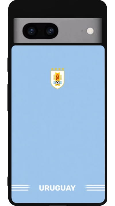 Google Pixel 7a Case Hülle - Silikon schwarz Uruguay 2026 personalisierbares Fussballtrikot
