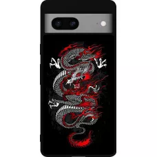 Google Pixel 7a Case Hülle - Silikon schwarz Japanese style Dragon Tattoo Red Black