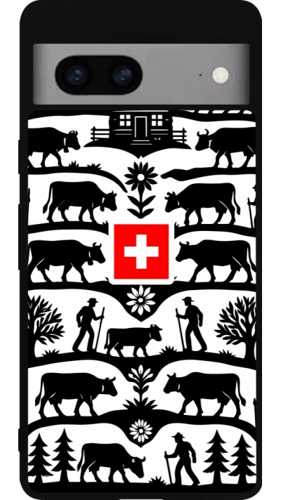 Google Pixel 7a Case Hülle - Silikon schwarz Poya Schweiz 3