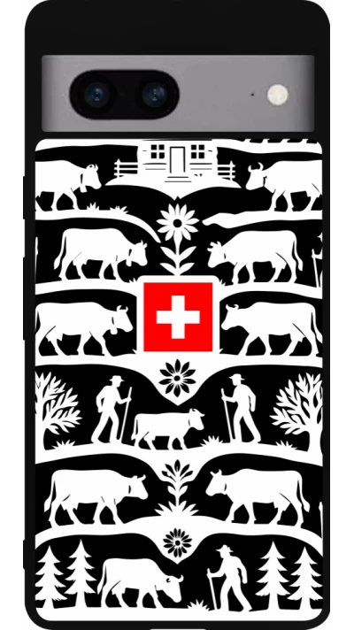 Google Pixel 7a Case Hülle - Silikon schwarz Poya Schweiz 3 schwarz