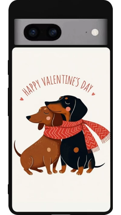 Google Pixel 7a Case Hülle - Silikon schwarz Saint Valentines Day 26 Happy Valentine