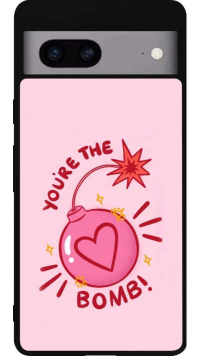 Google Pixel 7a Case Hülle - Silikon schwarz Saint Valentines Day 26 You are the bomb