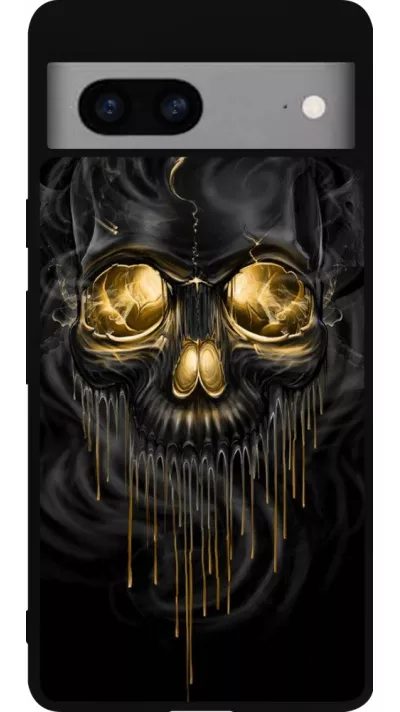 Google Pixel 7a Case Hülle - Silikon schwarz Skull 02