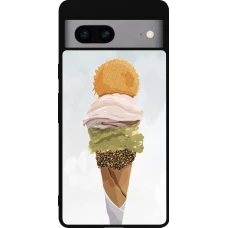Coque Google Pixel 7a - Silicone rigide noir Summer 2025 Cornet