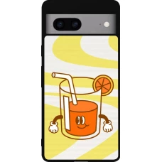 Coque Google Pixel 7a - Silicone rigide noir Summer drink 2026