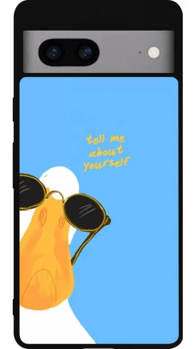 Coque Google Pixel 7a - Silicone rigide noir Tell me about yourself Summer 2026