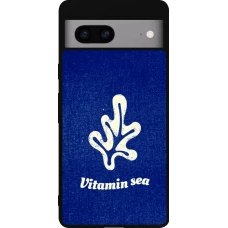 Coque Google Pixel 7a - Silicone rigide noir Vitamin sea Summer 2026