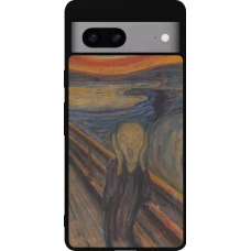 Coque Google Pixel 7a - Silicone rigide noir Tableau art - Le Cri - Edvard Munch