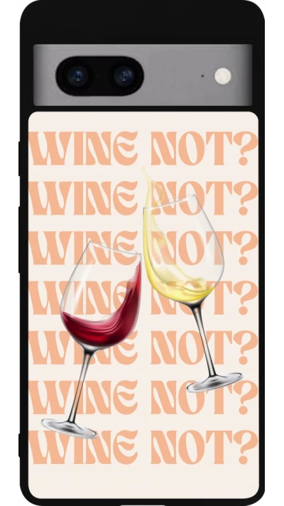 Coque Google Pixel 7a - Silicone rigide noir Wine not