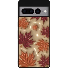 Coque Google Pixel 7 Pro - Silicone rigide noir Autumn 26 3D leaves