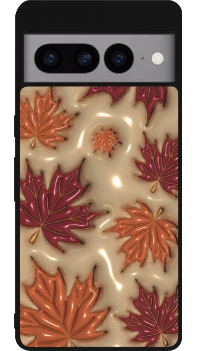 Coque Google Pixel 7 Pro - Silicone rigide noir Autumn 26 3D leaves
