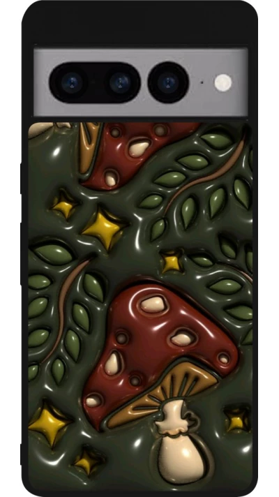 Coque Google Pixel 7 Pro - Silicone rigide noir Autumn 26 3D mushrooms