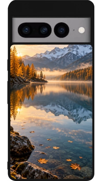 Coque Google Pixel 7 Pro - Silicone rigide noir Autumn 26 Autumn lake