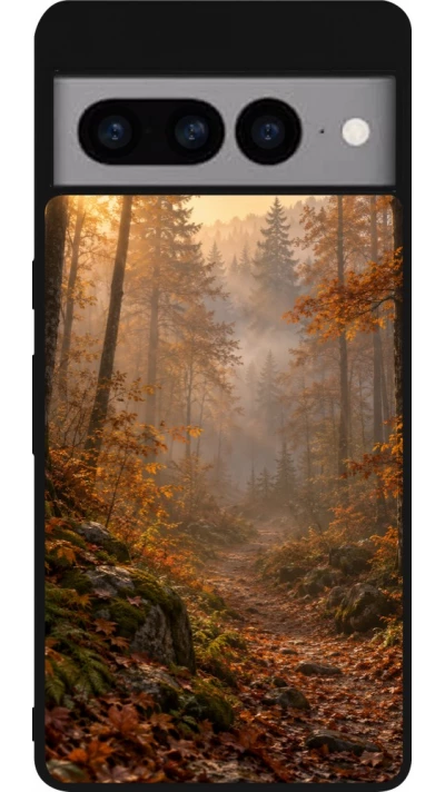 Coque Google Pixel 7 Pro - Silicone rigide noir Autumn 26 Autumn walk