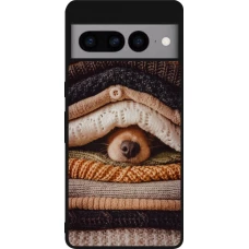 Google Pixel 7 Pro Case Hülle - Silikon schwarz Autumn 26 Dog under the covers