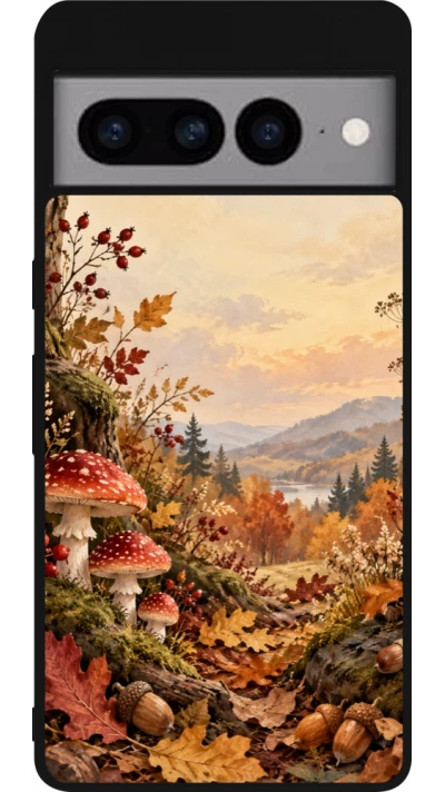 Coque Google Pixel 7 Pro - Silicone rigide noir Autumn 26 Illustrated Autumn