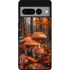 Google Pixel 7 Pro Case Hülle - Silikon schwarz Autumn 26 Mushrooms in the woods