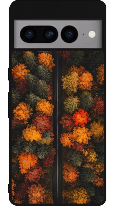 Coque Google Pixel 7 Pro - Silicone rigide noir Autumn 26 Road in autumn