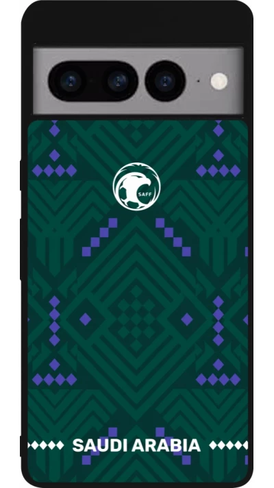 Google Pixel 7 Pro Case Hülle - Silikon schwarz Saudi Arabien 2026 personalisierbares Fussballtrikot