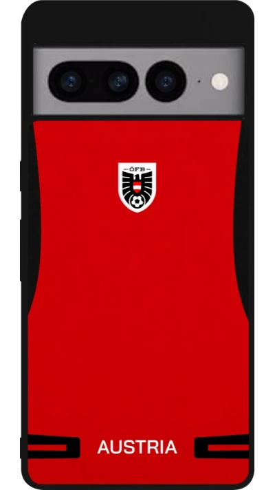 Google Pixel 7 Pro Case Hülle - Silikon schwarz O?sterreich 2026 personalisierbares Fussballtrikot
