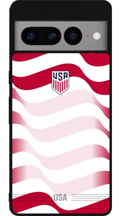 Google Pixel 7 Pro Case Hülle - Silikon schwarz Vereinigten Staaten 2026 personalisierbares Fussballtrikot