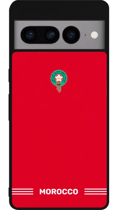 Google Pixel 7 Pro Case Hülle - Silikon schwarz Marokko 2026 personalisierbares Fussballtrikot