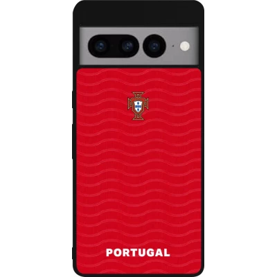 Coque Google Pixel 7 Pro - Silicone rigide noir Maillot de football Portugal 2026 personnalisable