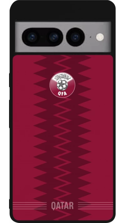 Google Pixel 7 Pro Case Hülle - Silikon schwarz Qatar 2026 personalisierbares Fussballtrikot