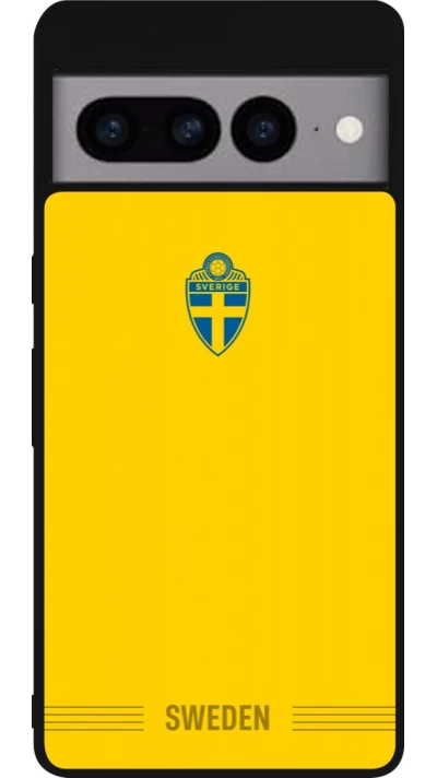 Google Pixel 7 Pro Case Hülle - Silikon schwarz Schweden 2026 personalisierbares Fussballtrikot