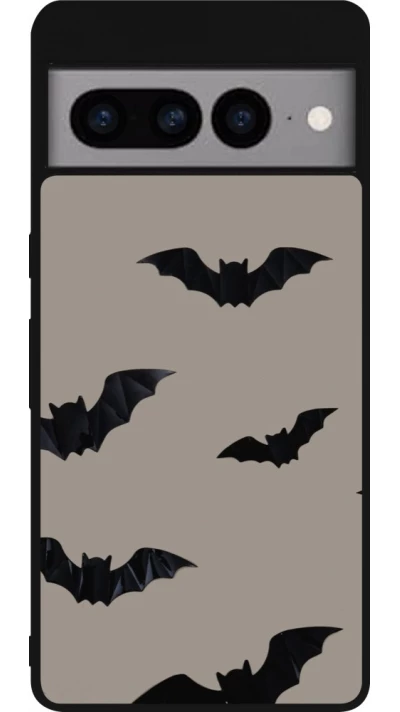 Coque Google Pixel 7 Pro - Silicone rigide noir Halloween 2026 Bats