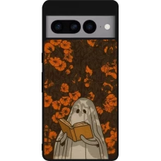 Coque Google Pixel 7 Pro - Silicone rigide noir Halloween 2026 Ghost reading