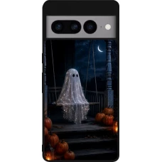 Coque Google Pixel 7 Pro - Silicone rigide noir Halloween 2026 Ghost on a swing