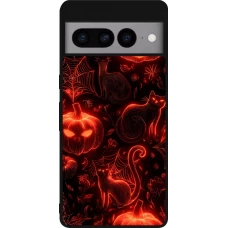 Coque Google Pixel 7 Pro - Silicone rigide noir Halloween 2026 Pattern Halloween