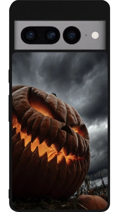 Coque Google Pixel 7 Pro - Silicone rigide noir Halloween 2026 The Wicked Pumpkin