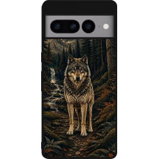 Google Pixel 7 Pro Case Hülle - Silikon schwarz Linocut Wold