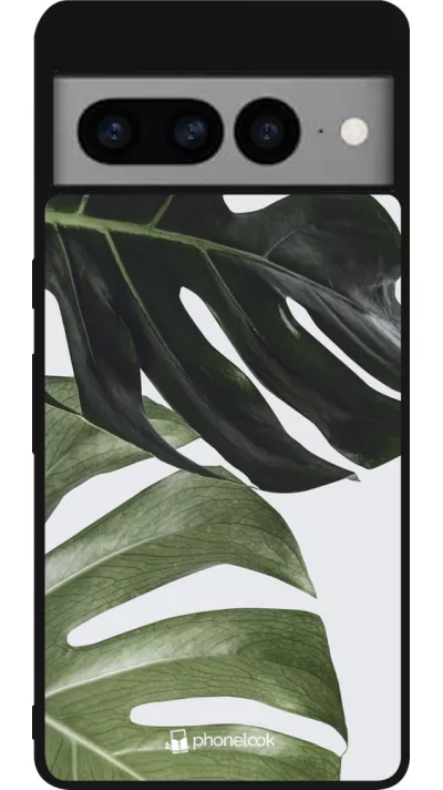 Google Pixel 7 Pro Case Hülle - Silikon schwarz Monstera Plant