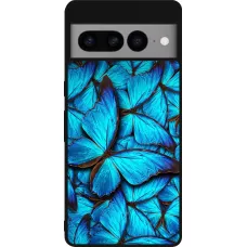 Google Pixel 7 Pro Case Hülle - Silikon schwarz Papillon bleu