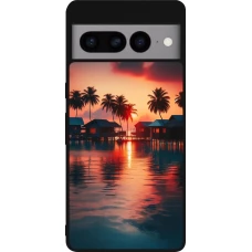 Google Pixel 7 Pro Case Hülle - Silikon schwarz Paradies Malediven