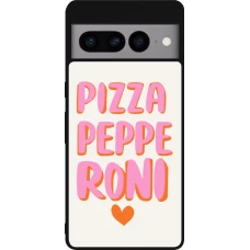Google Pixel 7 Pro Case Hülle - Silikon schwarz Pizza pepperoni 2026
