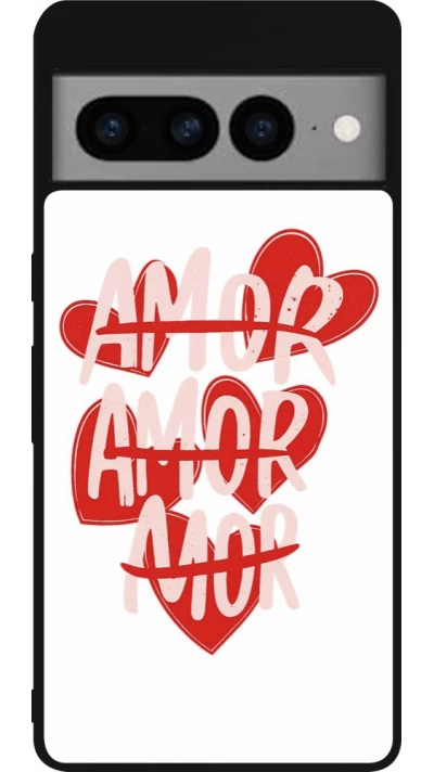 Coque Google Pixel 7 Pro - Silicone rigide noir Saint Valentines Day 26 Amor
