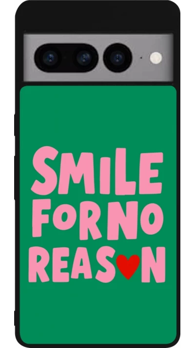 Coque Google Pixel 7 Pro - Silicone rigide noir Smile for no reason 2026