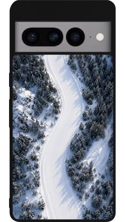 Coque Google Pixel 7 Pro - Silicone rigide noir Sports 2026 Ski