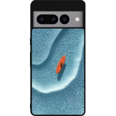 Google Pixel 7 Pro Case Hülle - Silikon schwarz Orange surf Summer 2026