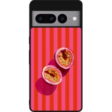 Coque Google Pixel 7 Pro - Silicone rigide noir Passion fruit Summer 2026