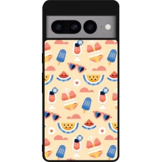 Google Pixel 7 Pro Case Hülle - Silikon schwarz Pattern Summer 2026