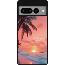 Coque Google Pixel 7 Pro - Silicone rigide noir Watch more sunsets Summer 2026